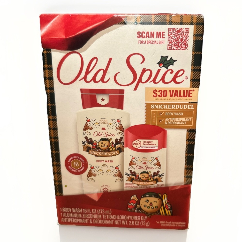 Old Spice Holiday Snickerdudel Sugar Cookie Body Wash Deodorant Gift Set New